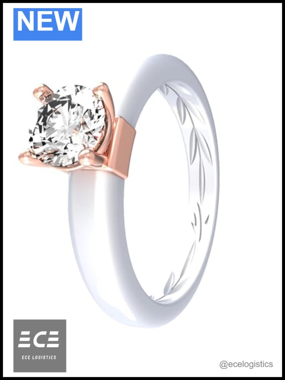 Silicone Ring Round Cubic Zirconia Solitaire Wedding Band for Women